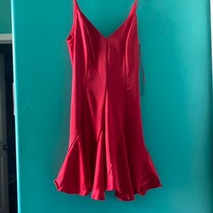 Red Satin Flowy Dress